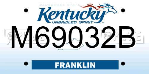 M69032B Kentucky License Plate