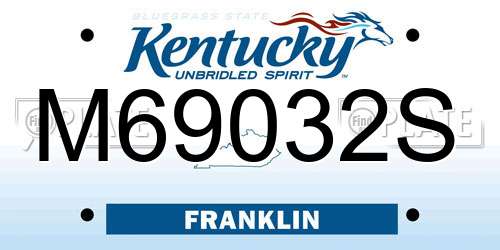 M69032S Kentucky License Plate