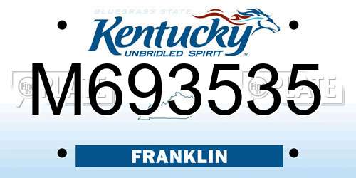 M693535 Kentucky License Plate