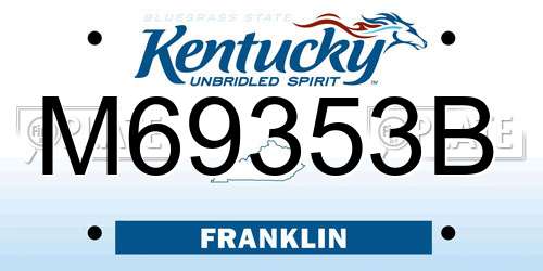 M69353B Kentucky License Plate