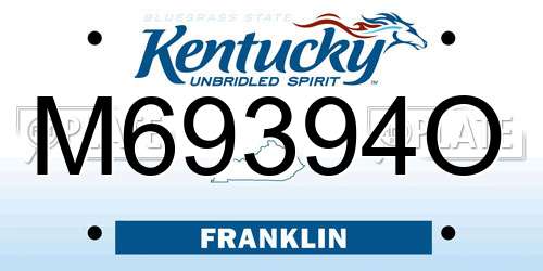 M69394O Kentucky License Plate