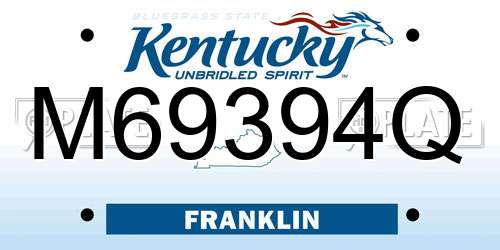 M69394Q Kentucky License Plate