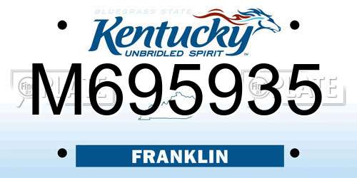 M695935 Kentucky License Plate