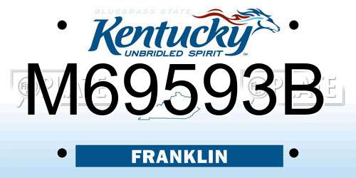 M69593B Kentucky License Plate