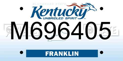 M696405 Kentucky License Plate