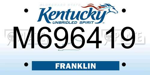 M696419 Kentucky License Plate