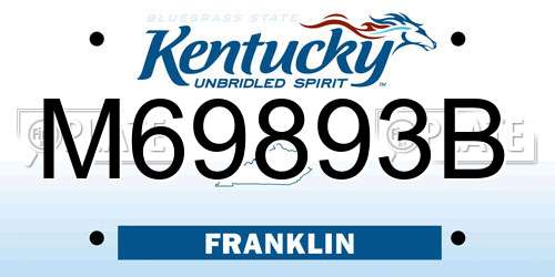 M69893B Kentucky License Plate