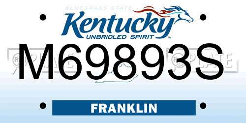M69893S Kentucky License Plate
