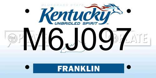 M6J097 Kentucky License Plate