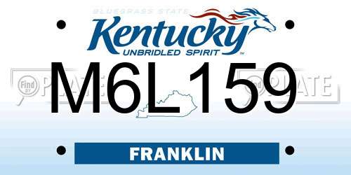 M6L159 Kentucky License Plate