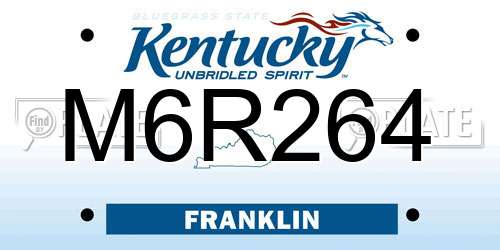 M6R264 Kentucky License Plate
