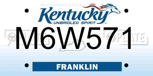 M6W571 Kentucky License Plate