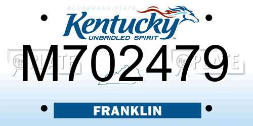 M702479 Kentucky License Plate