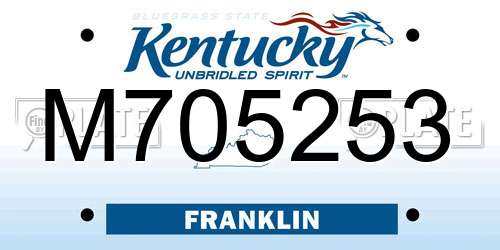 M705253 Kentucky License Plate