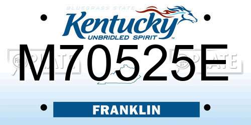 M70525E Kentucky License Plate