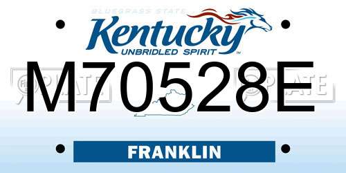 M70528E Kentucky License Plate