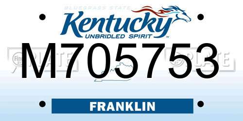 M705753 Kentucky License Plate