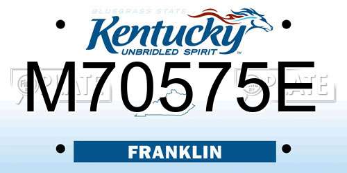 M70575E Kentucky License Plate