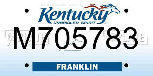 M705783 Kentucky License Plate