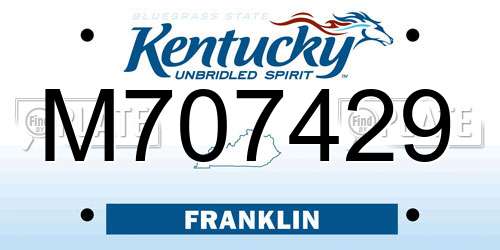 M707429 Kentucky License Plate