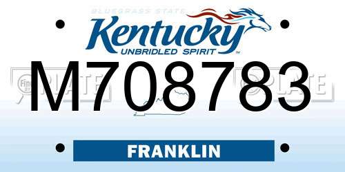M708783 Kentucky License Plate