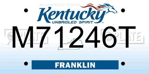 M71246T Kentucky License Plate