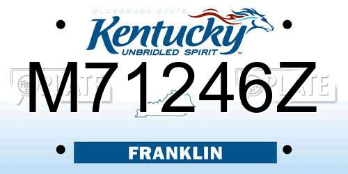 M71246Z Kentucky License Plate