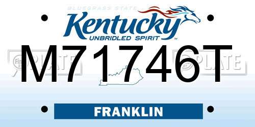 M71746T Kentucky License Plate