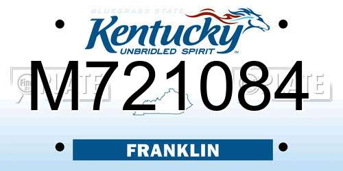 M721084 Kentucky License Plate