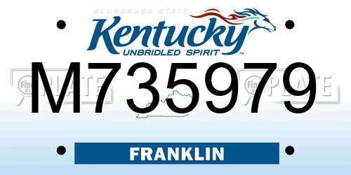 M735979 Kentucky License Plate