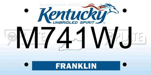 M741WJ Kentucky License Plate