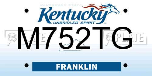 M752TG Kentucky License Plate