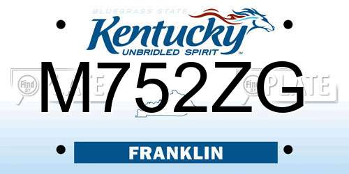 M752ZG Kentucky License Plate
