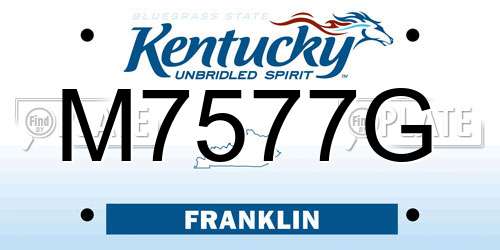 M7577G Kentucky License Plate