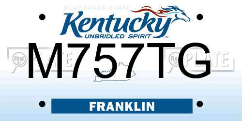 M757TG Kentucky License Plate