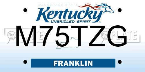 M75TZG Kentucky License Plate