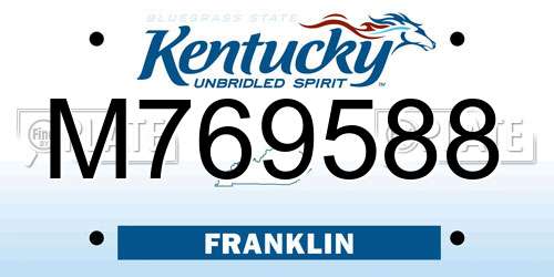 M769588 Kentucky License Plate