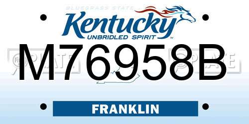 M76958B Kentucky License Plate