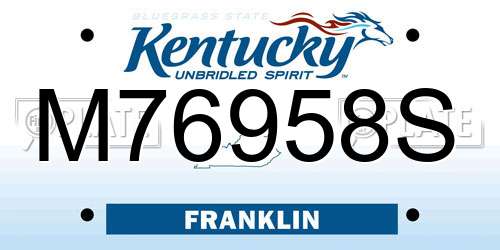M76958S Kentucky License Plate
