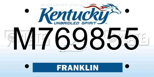M769855 Kentucky License Plate