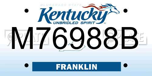 M76988B Kentucky License Plate
