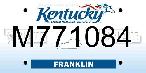 M771084 Kentucky License Plate