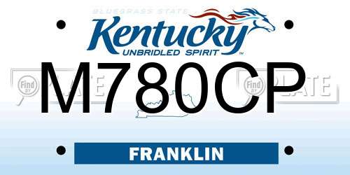 M780CP Kentucky License Plate