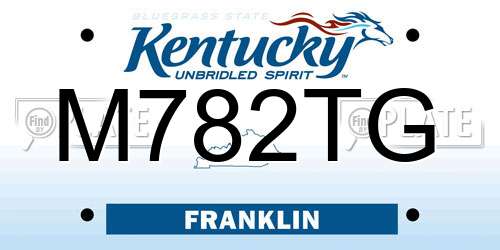M782TG Kentucky License Plate