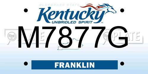 M7877G Kentucky License Plate