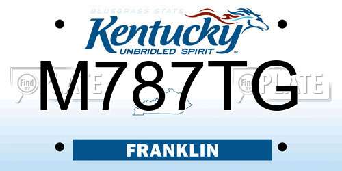 M787TG Kentucky License Plate