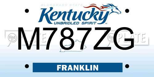 M787ZG Kentucky License Plate