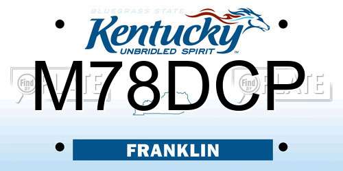 M78DCP Kentucky License Plate