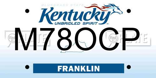 M78OCP Kentucky License Plate