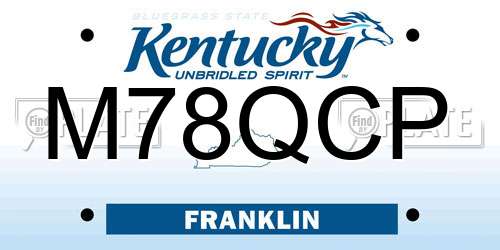 M78QCP Kentucky License Plate